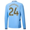 Officiële Voetbalshirt Manchester City Champions 24 Thuis 2024-25 Lange Mouw - Heren